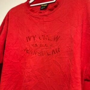 Vintage 80’s Ivy Crew Red Monochromatic Crew Neck Oversized Sweatshirt.